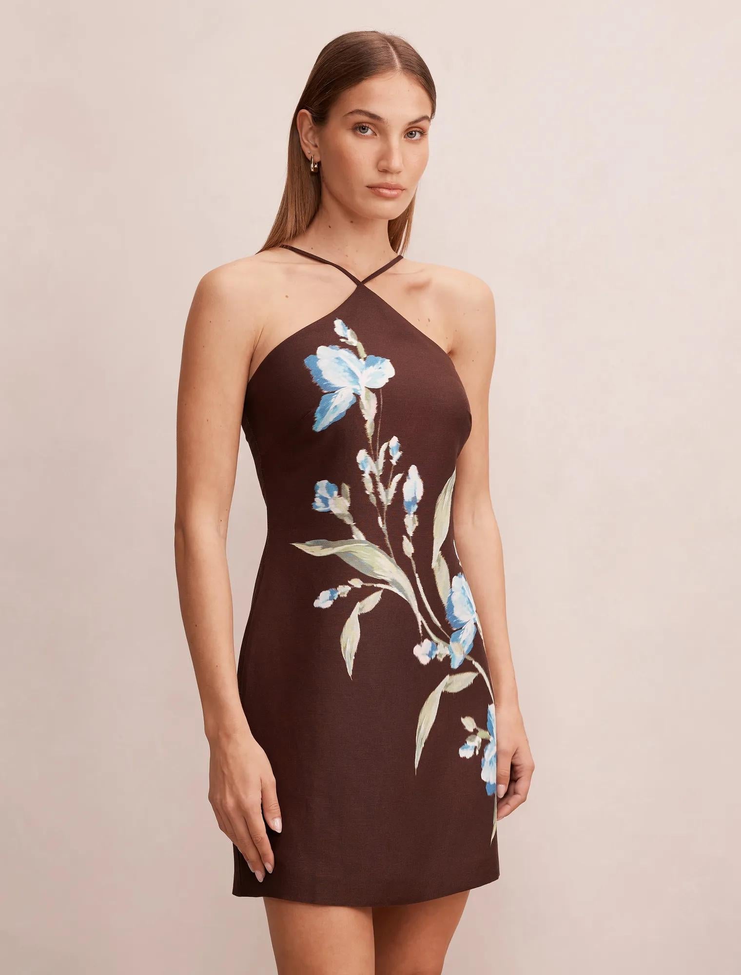 Beau Halter Neck Mini Dress Halifax Floral