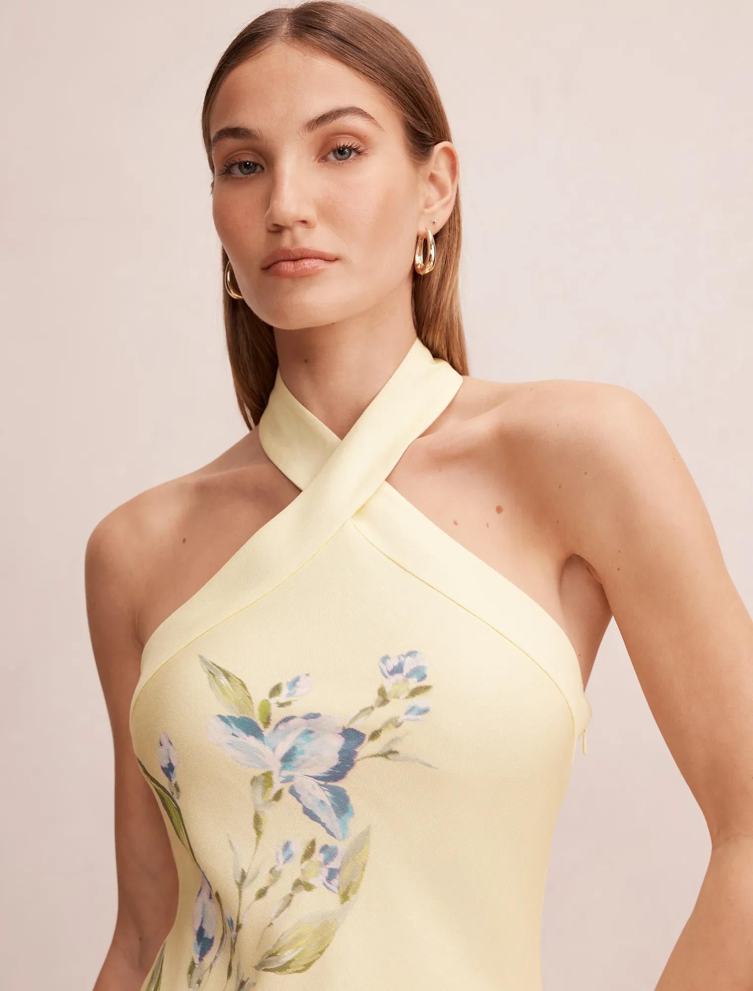 Tabitha Halter Neck Midi Light Halifax Floral