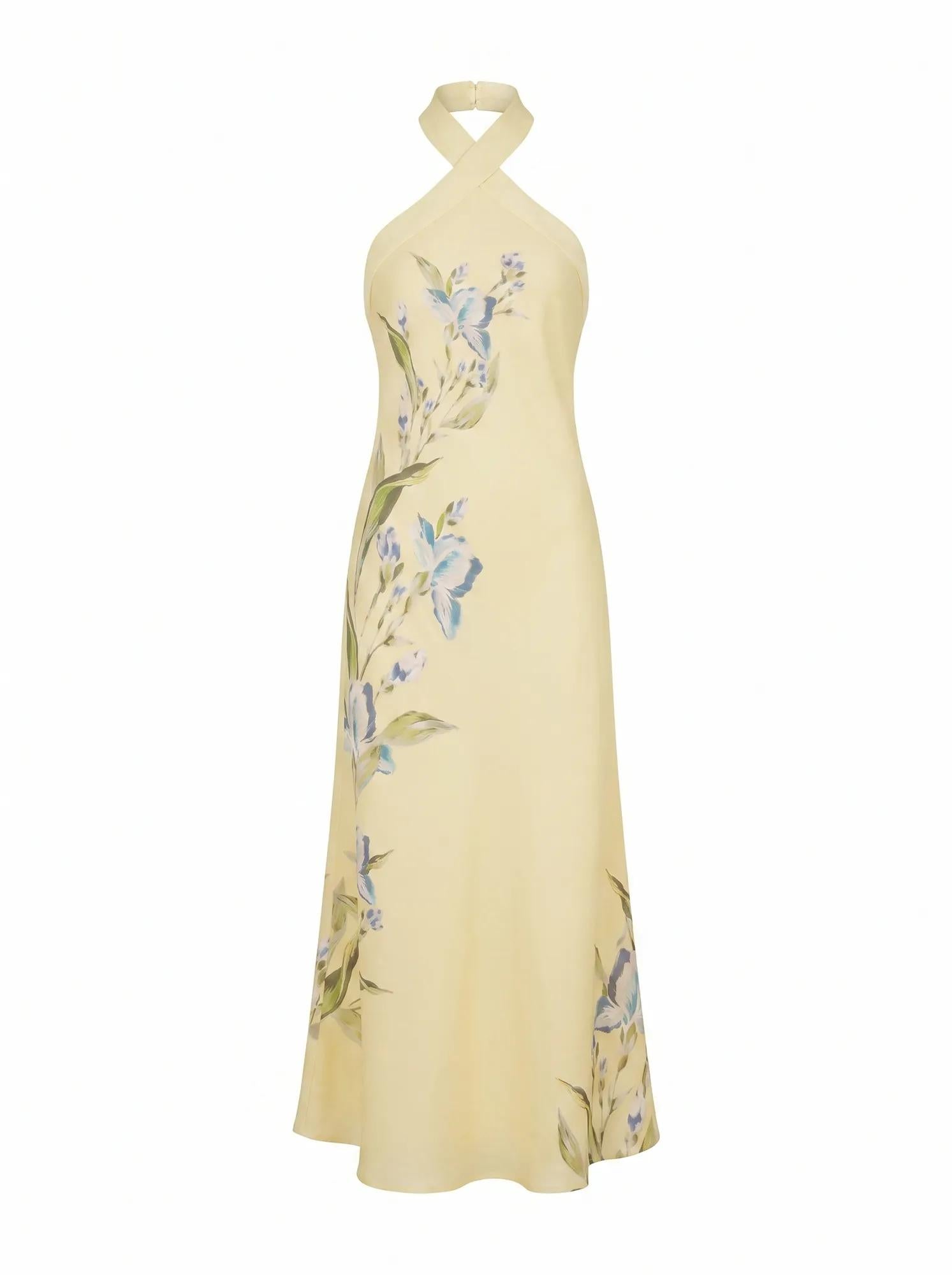 Tabitha Halter Neck Midi Light Halifax Floral_mannequin