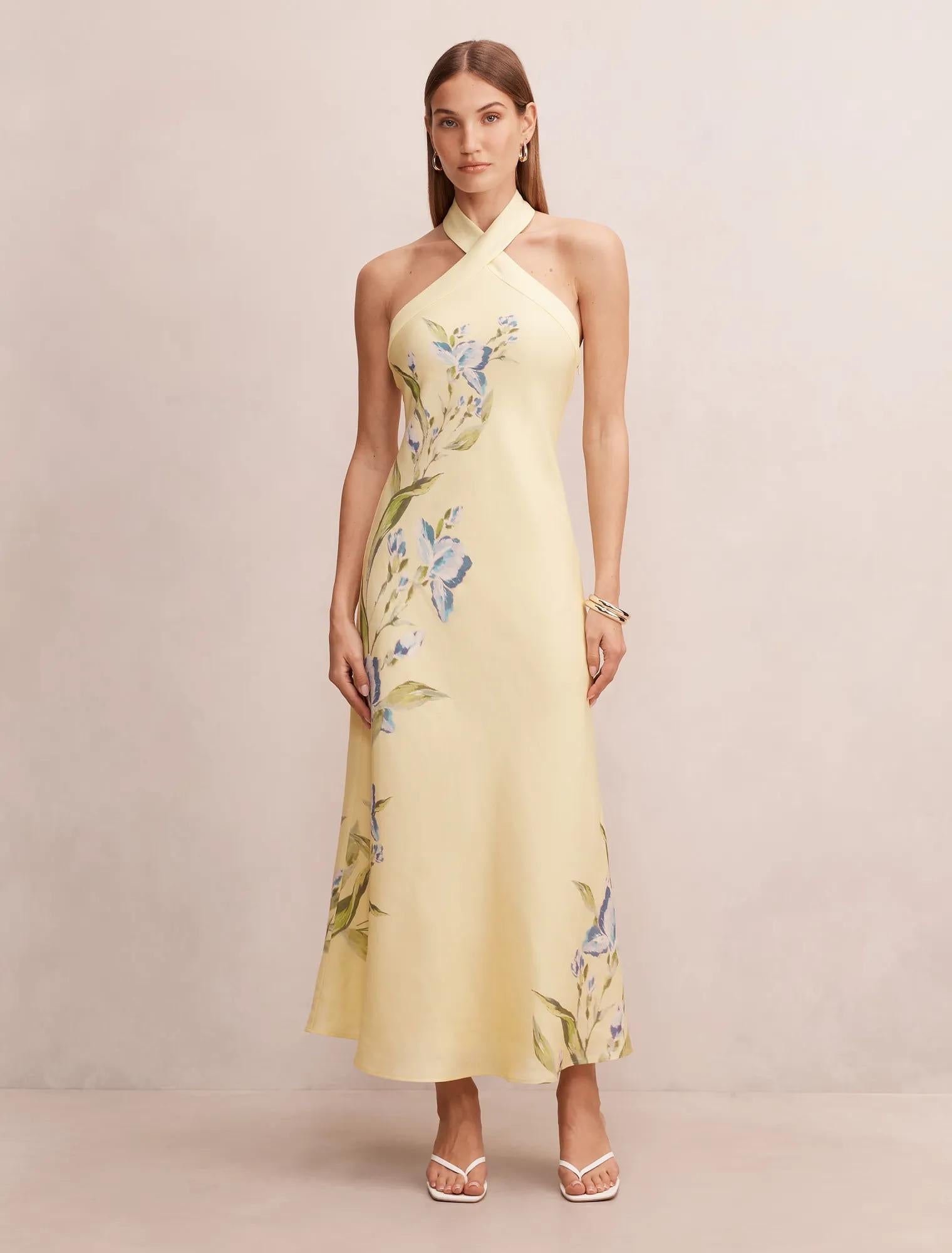 Tabitha Halter Neck Midi Light Halifax Floral