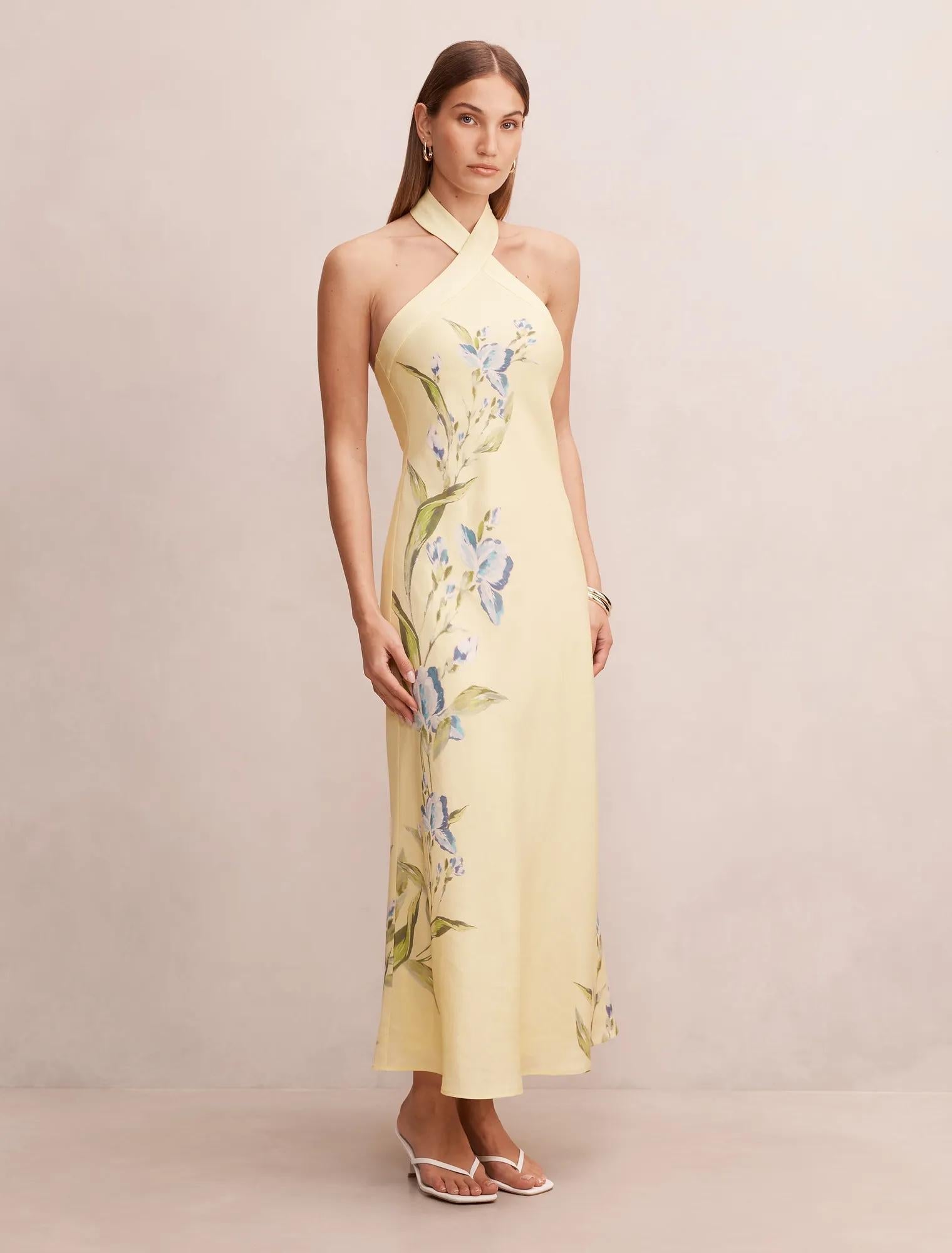 Tabitha Halter Neck Midi Light Halifax Floral