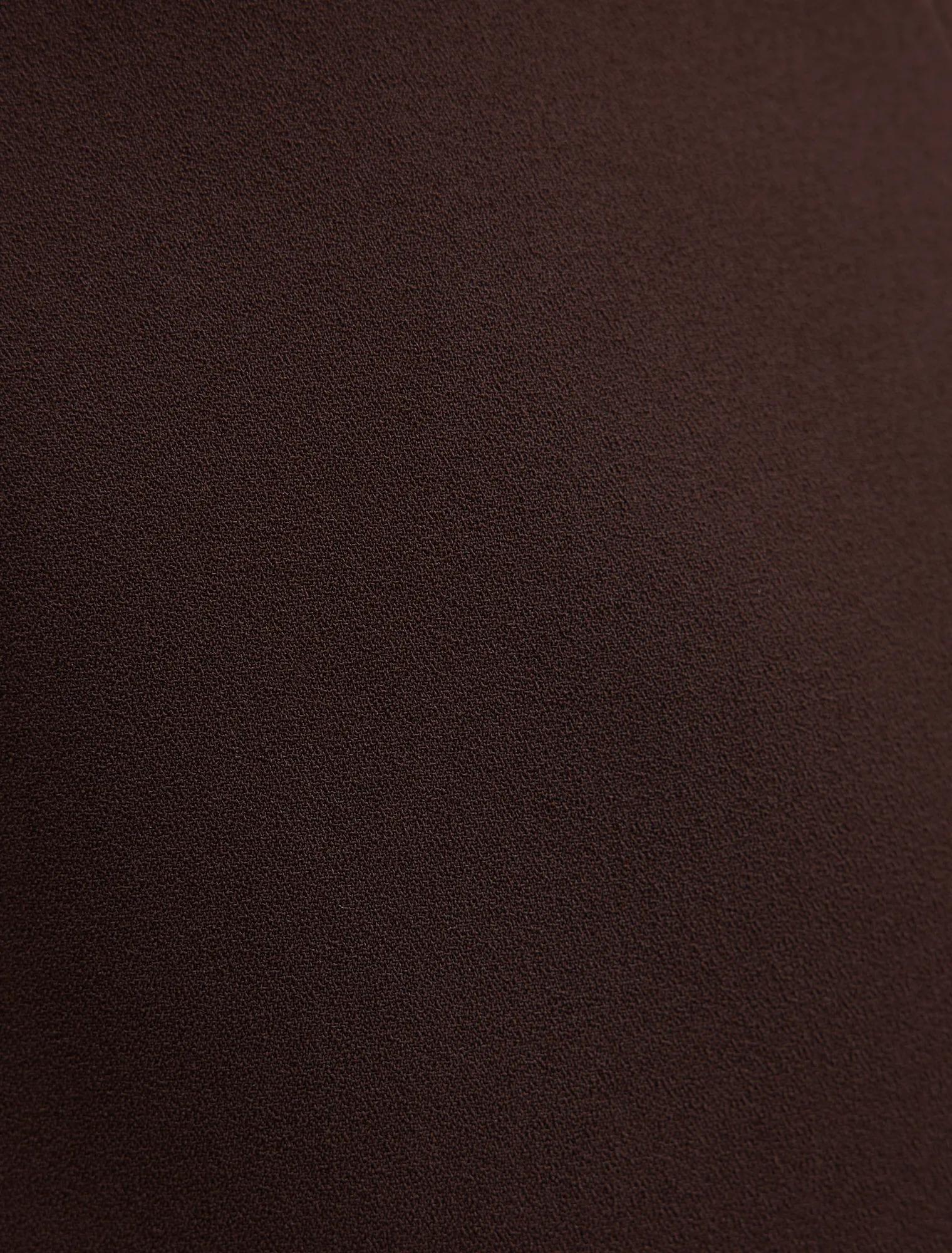 Pearl Petite High Neck Underlay Dress Dark Chocolate