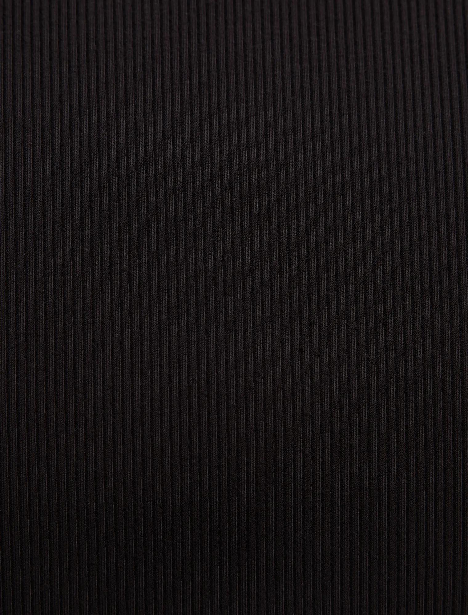 Rebecca Curve Scallop Long Sleeve Black/ Porcelain