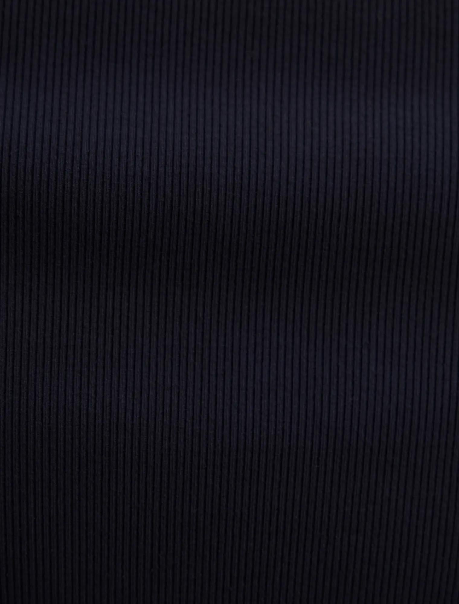 Rebecca Curve Scallop Long Sleeve Top Navy/ Porcelain