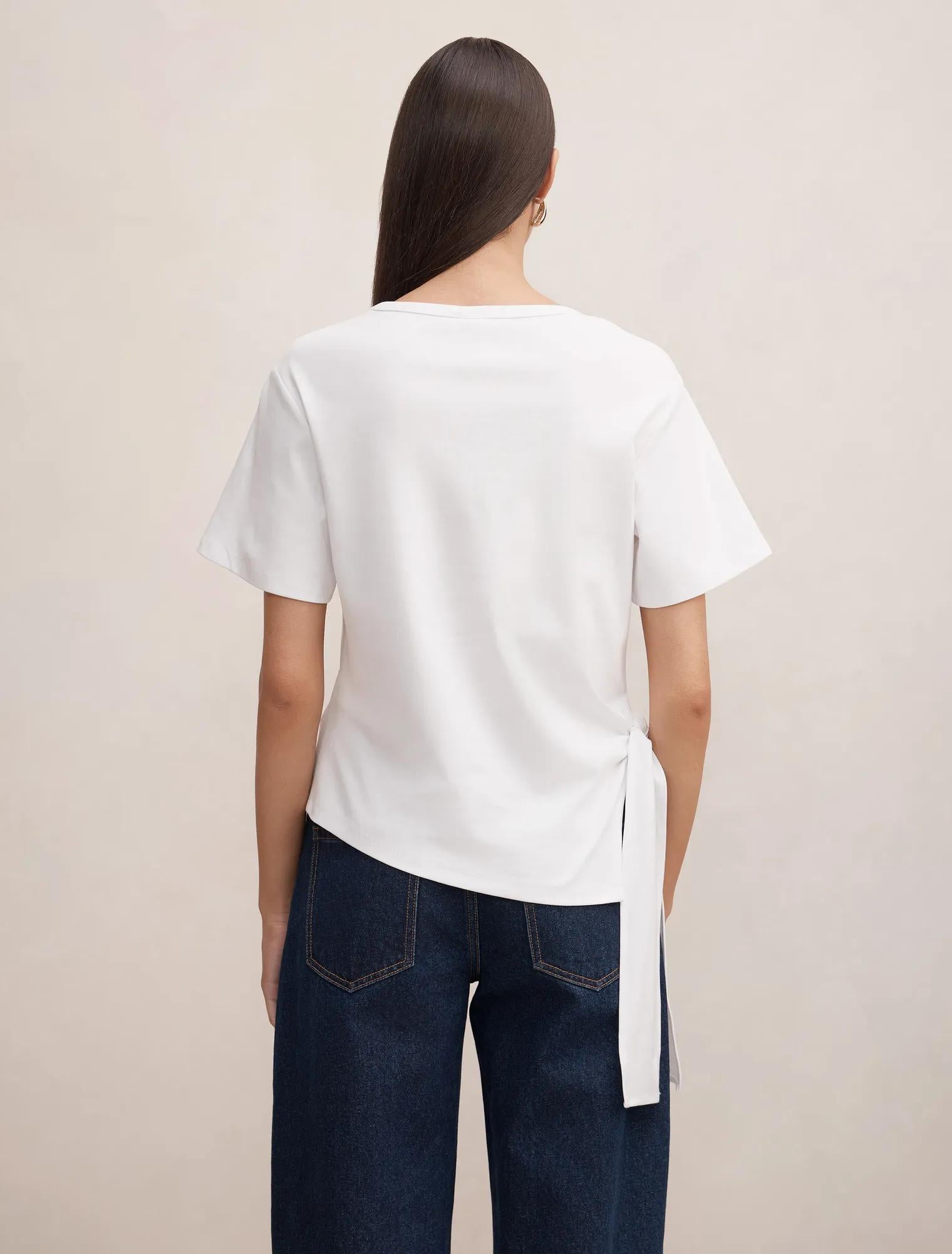 Penelope Tie T-shirt Porcelain