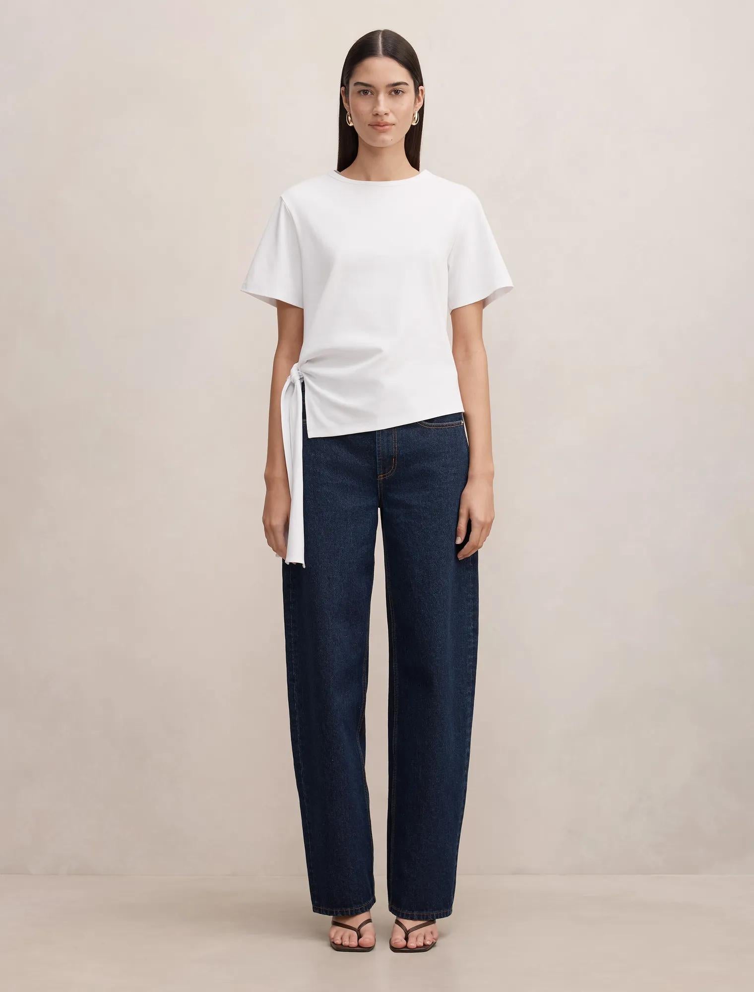 Penelope Tie T-shirt Porcelain