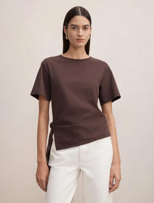 Penelope Tie T-shirt Dark Chocolate