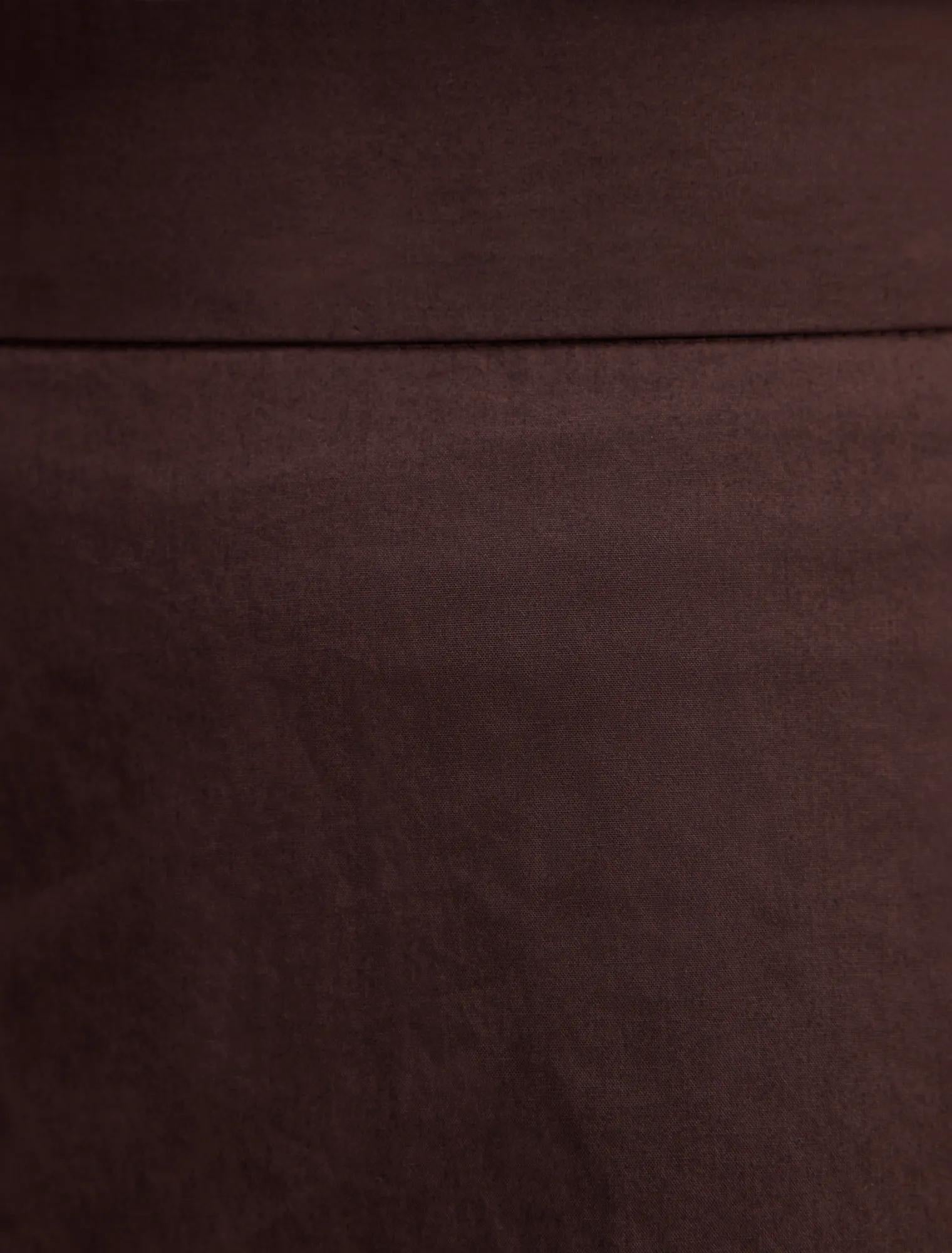 Chrissy Petite Cotton Midi Skirt Chocolate