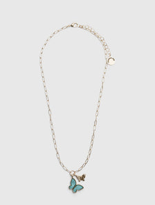 Blair Butterfly Necklace Teal/Gold_mannequin