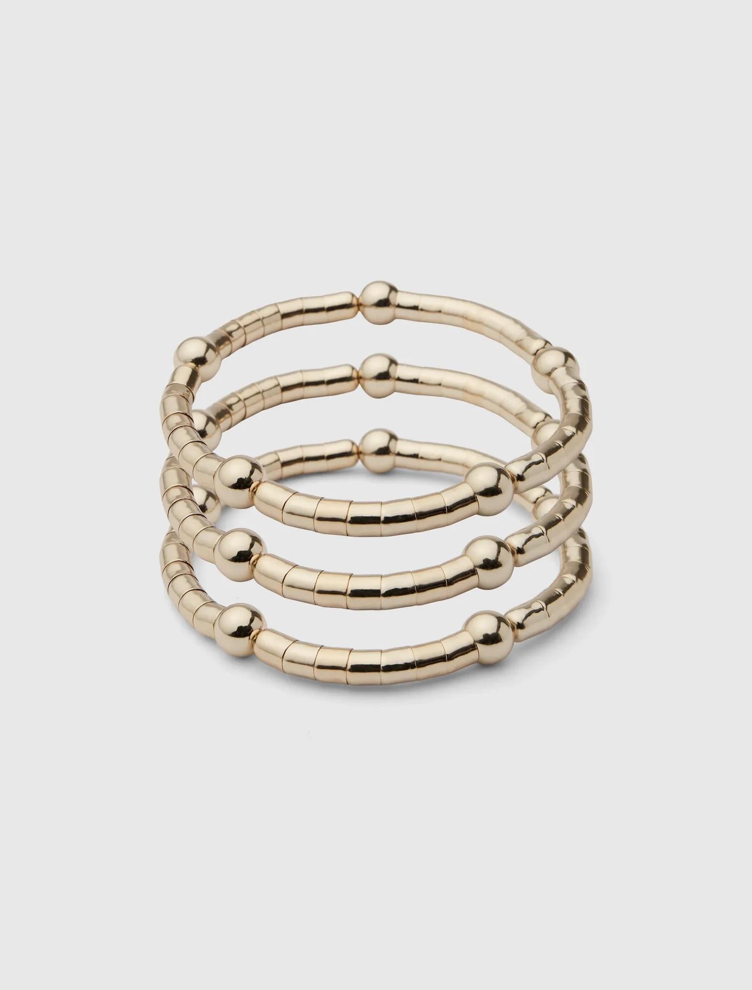Maya Metal Stretch Bracelets Gold_mannequin