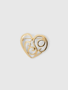 Signature Hana Heart Brooch Gold