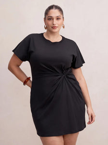 Rose Curve T-Shirt Twist Mini Black