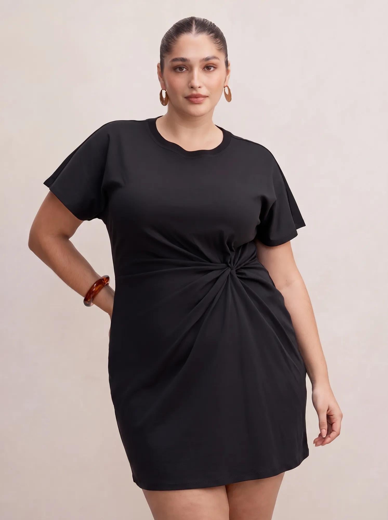 Rose Curve T-Shirt Twist Mini Black