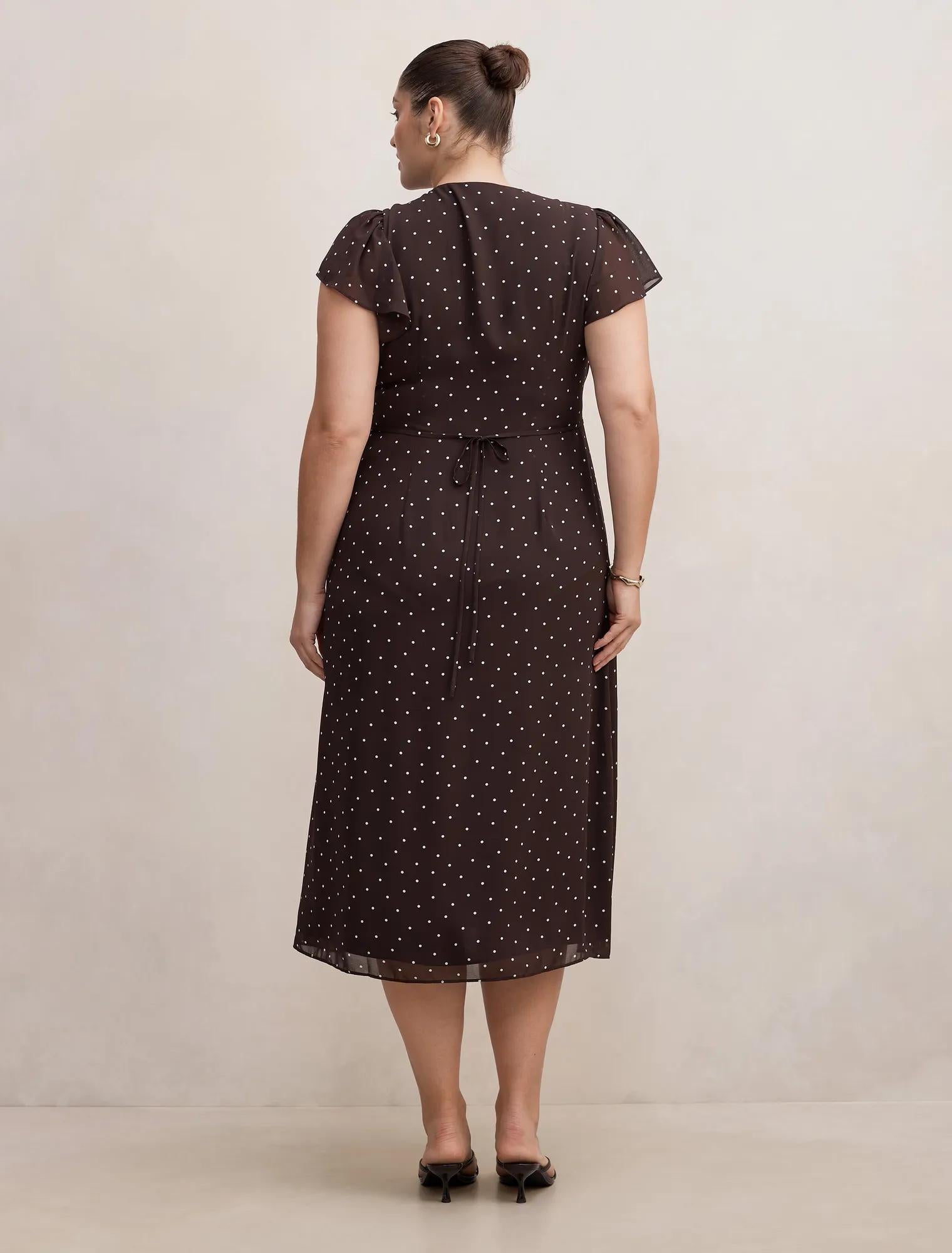 Ardelia Curve Flutter Sleeve Midi Dress Luxton Spot