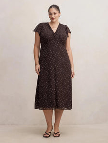 Ardelia Curve Flutter Sleeve Midi Dress Luxton Spot