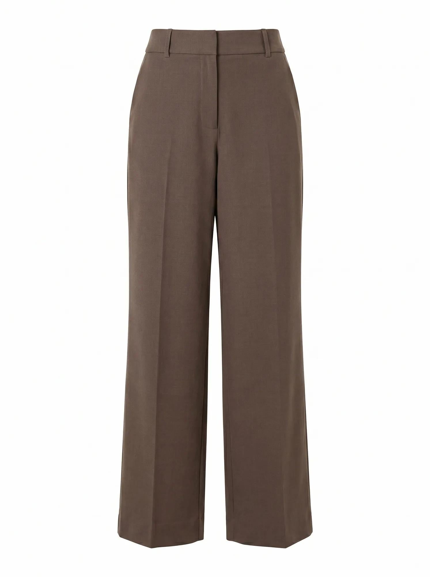 Ada Petite Straight Leg Pants Dark Mushroom Set_mannequin