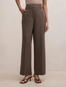 Ada Petite Straight Leg Pants Dark Mushroom Set
