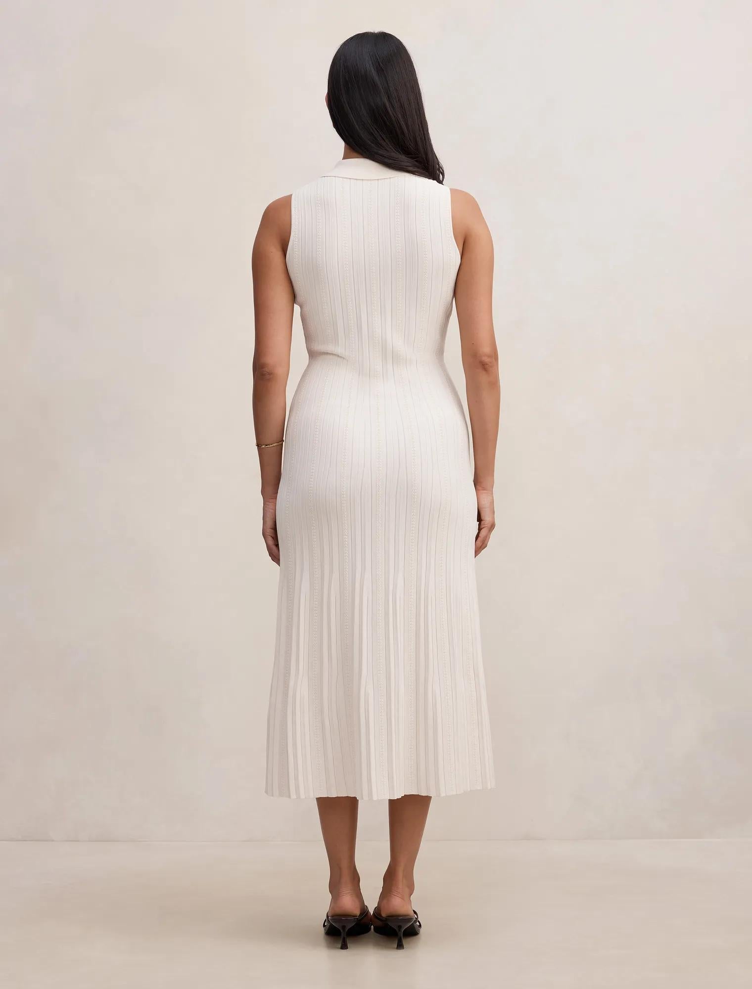 Melanie Knit Midi Dress Cream