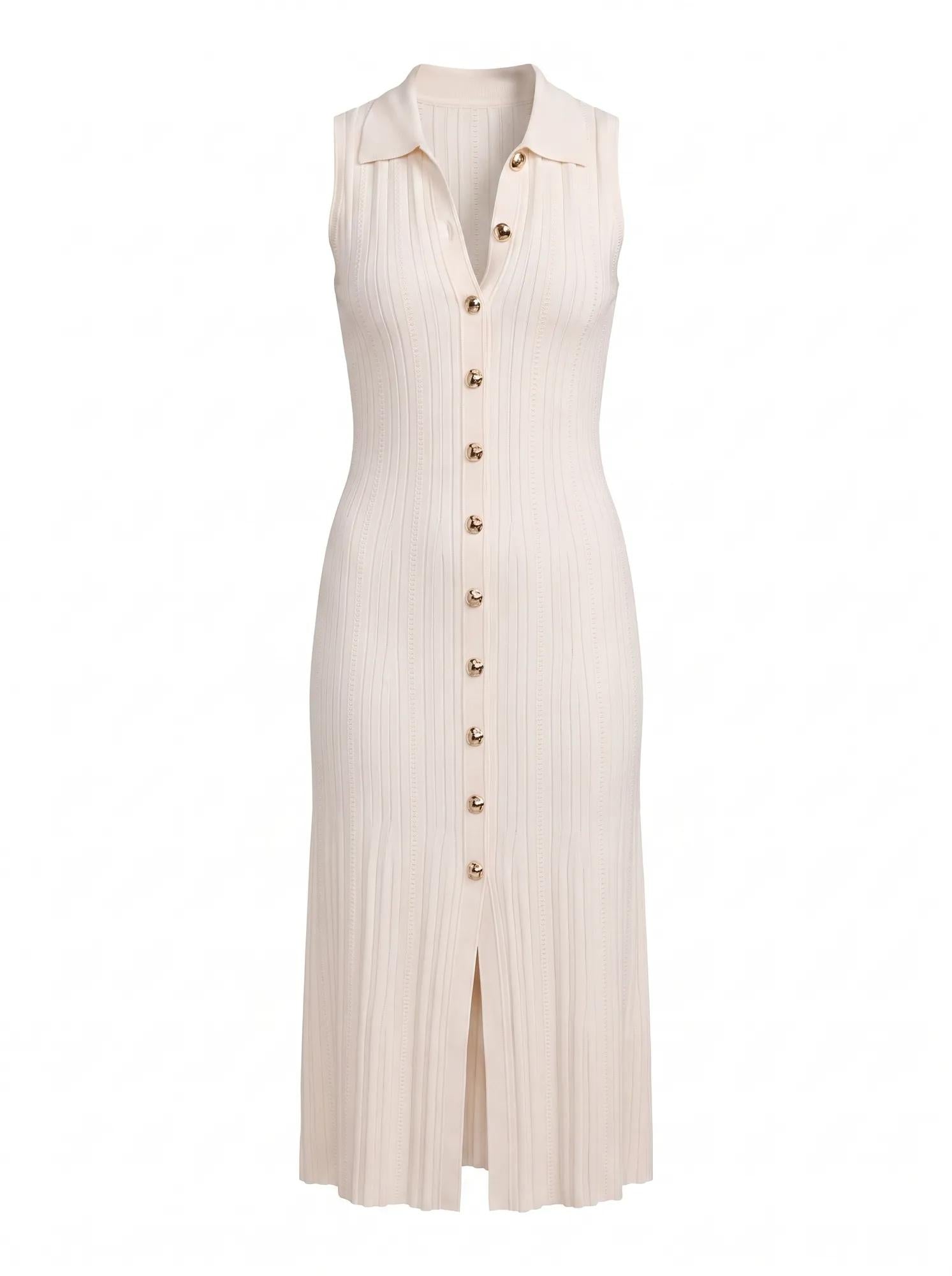 Melanie Knit Midi Dress Cream