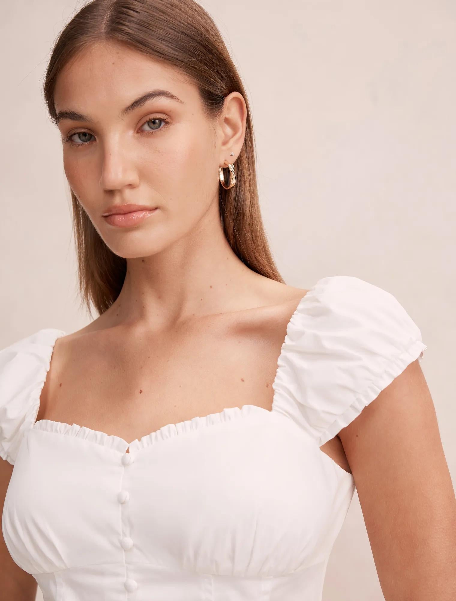 Alice Cotton Button Top Porcelain
