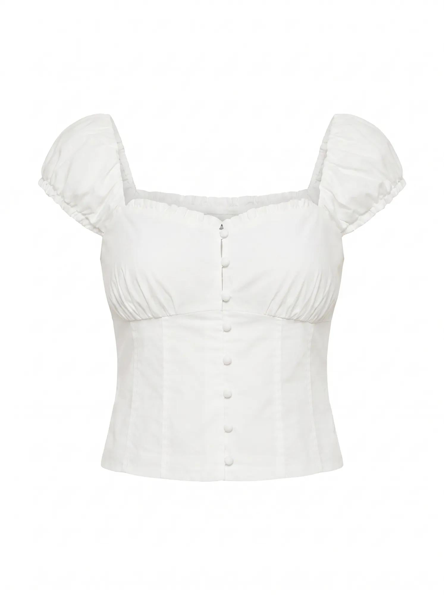Alice Cotton Button Top Porcelain_mannequin