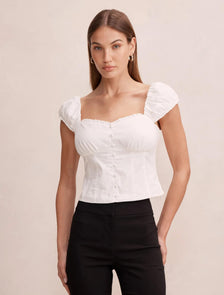 Alice Cotton Button Top Porcelain