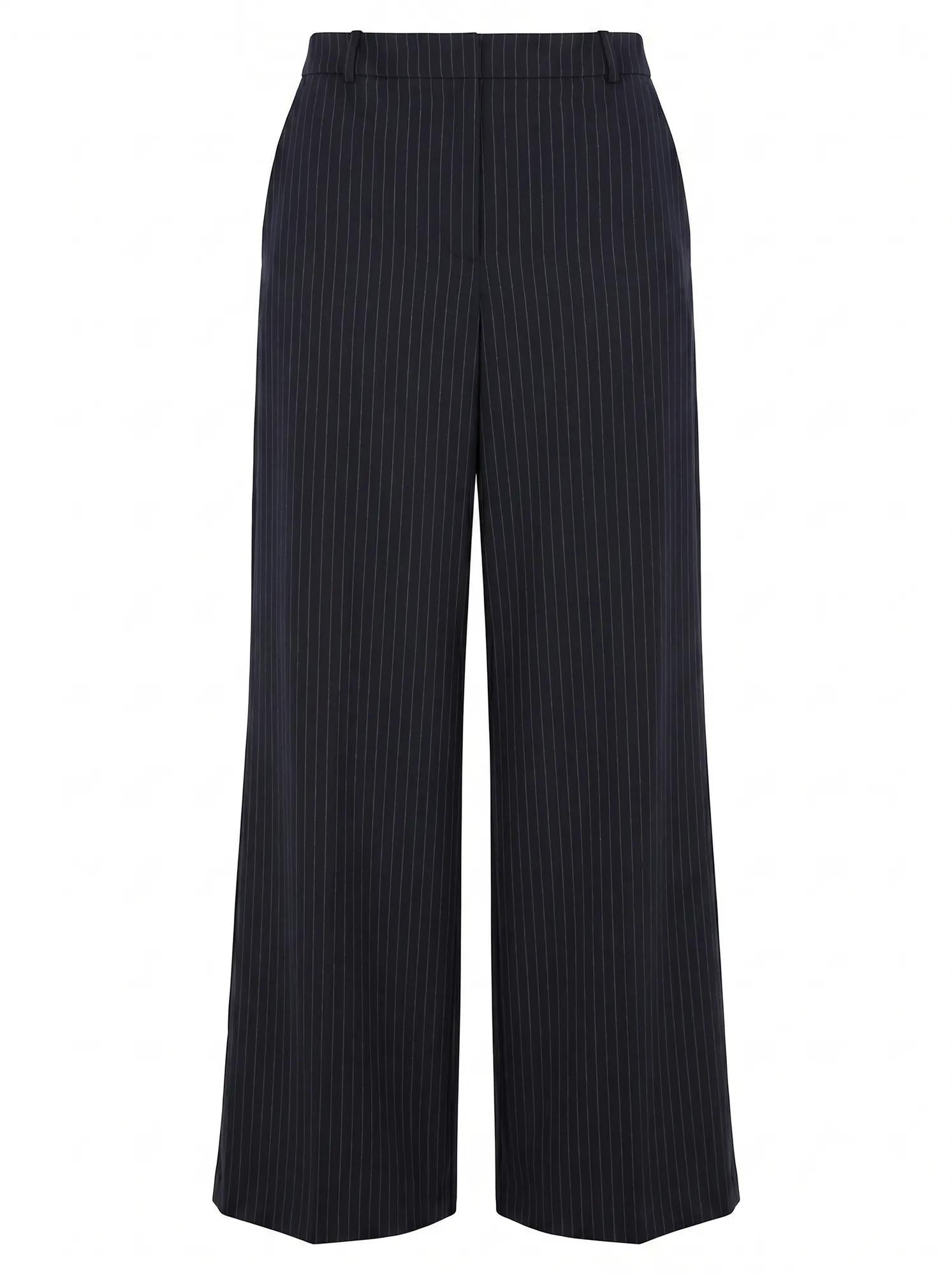 Paloma Tall Pinstripe Wide Leg Pants Navy Pinstripe Suit_mannequin