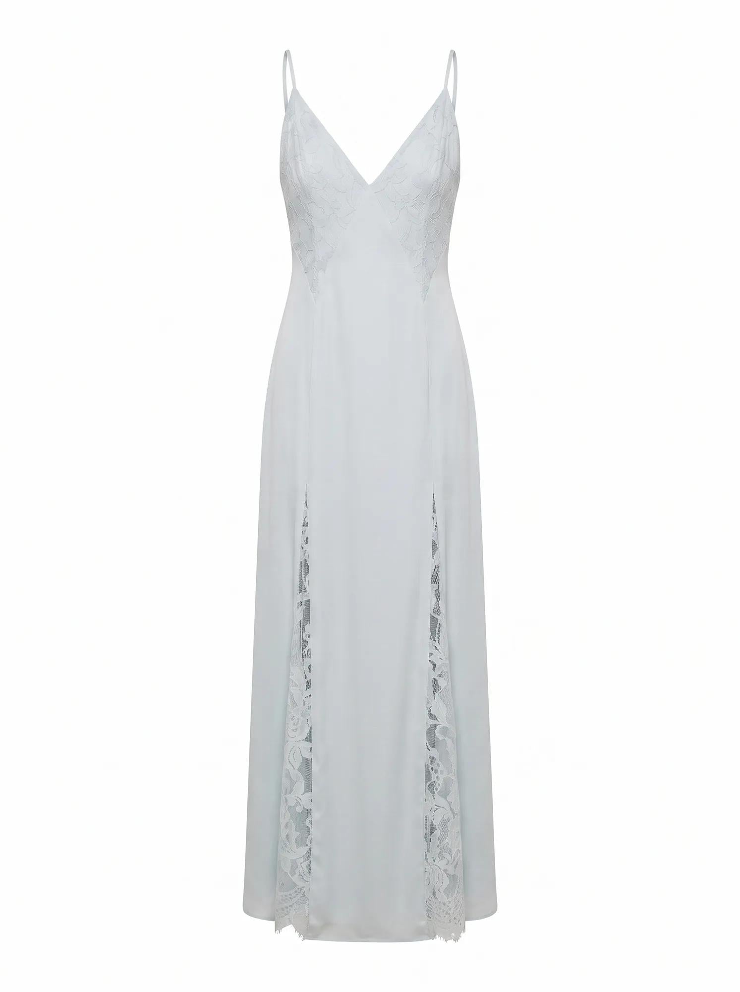 Salome V-Neck Lace Maxi Dress Aqua Oasis
