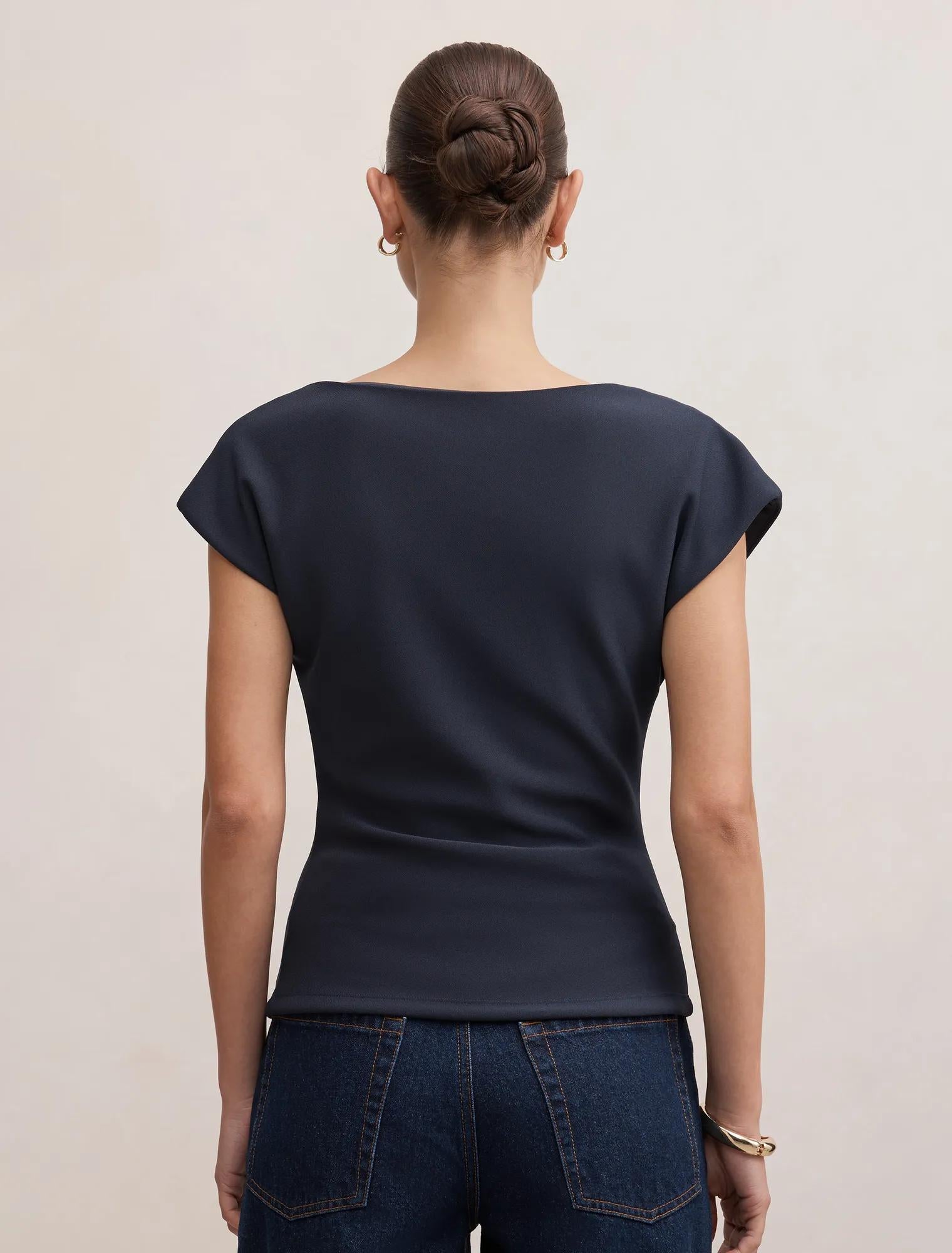 Sophia Hardware Detail Top Navy