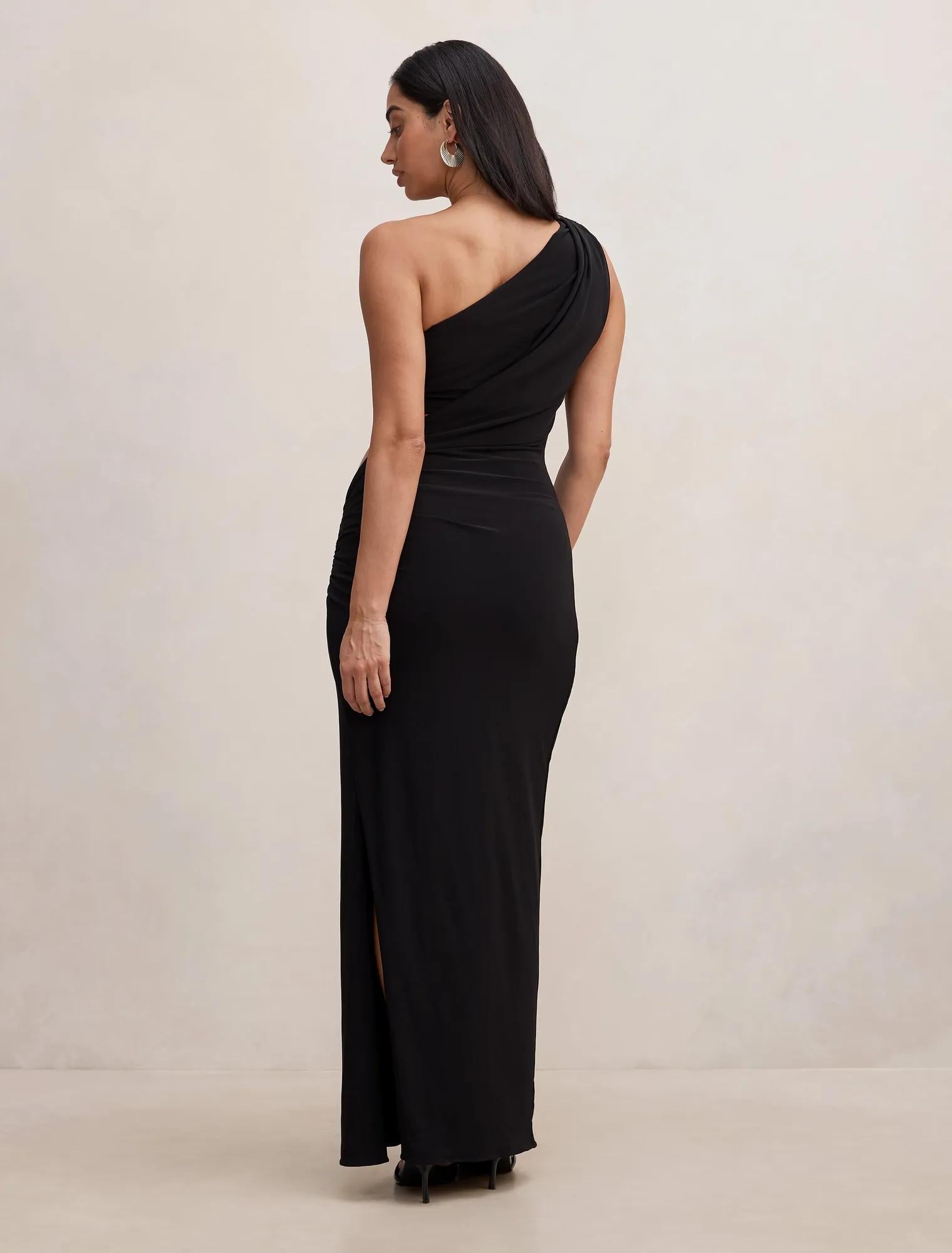 Kiana Draped Bandeau Maxi Black