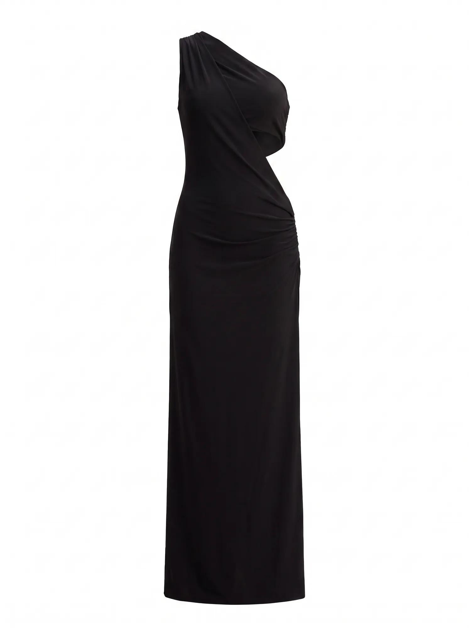 Kiana Draped Bandeau Maxi Black
