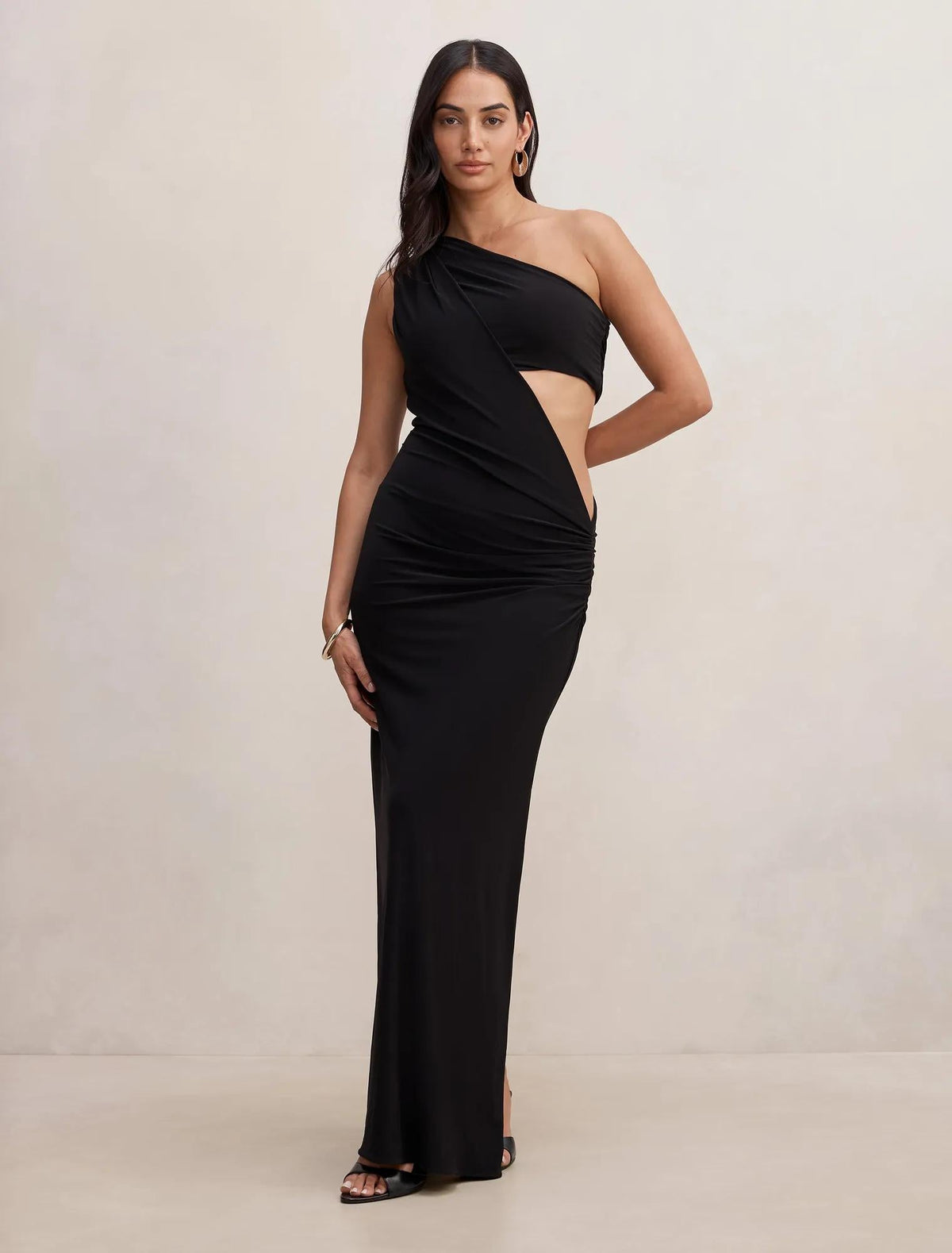 Kiana Draped Bandeau Maxi Black