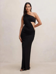 Kiana Draped Bandeau Maxi Black