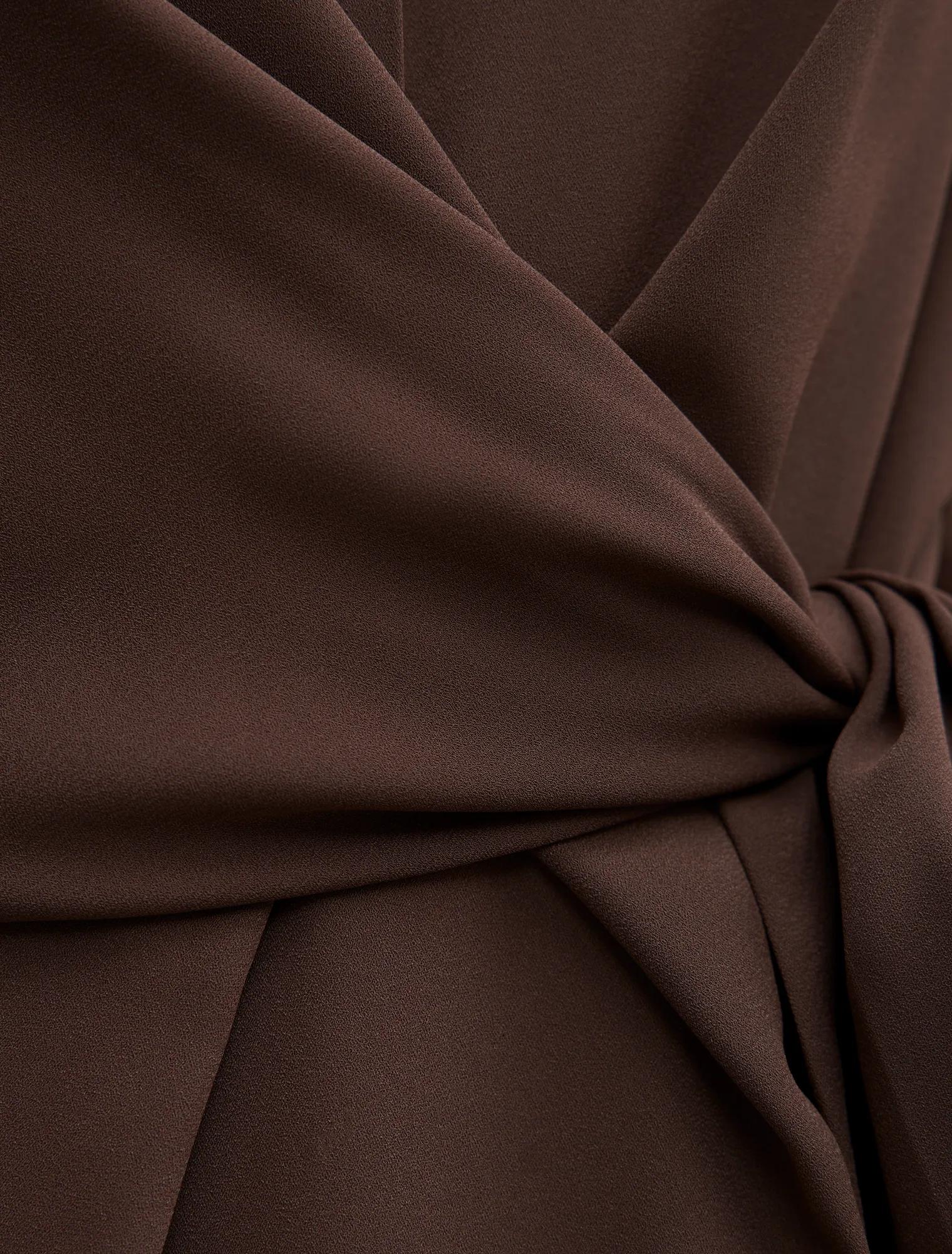Isobel Tie Shirt Mini Dress Java Chocolate