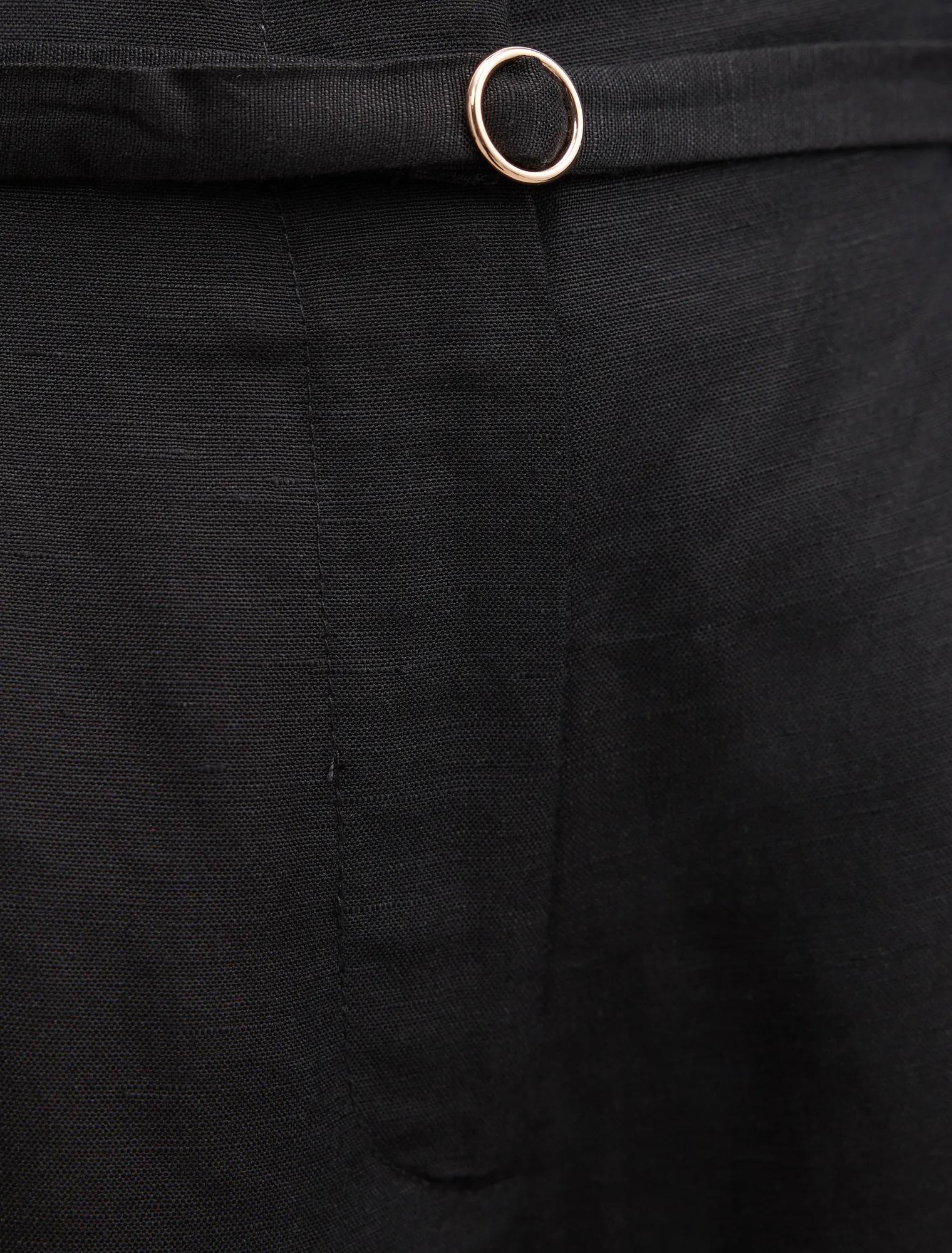 Matilda Petite Linen Blend Wide Leg Pants Black