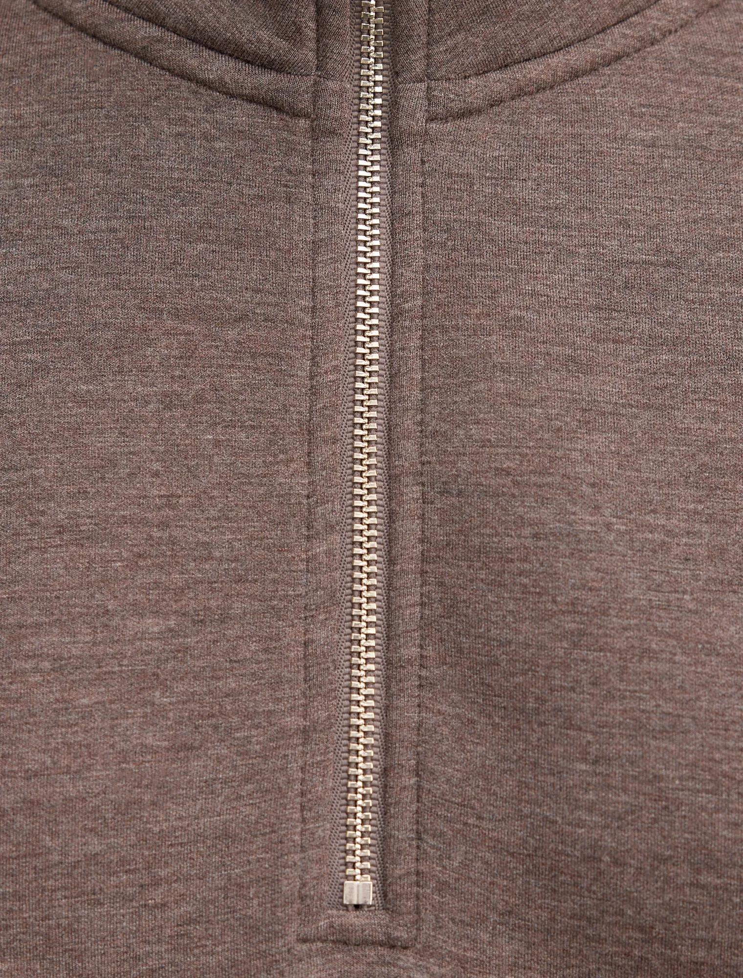 Hattie Zip Front Lounge Jumper Mocha Marle