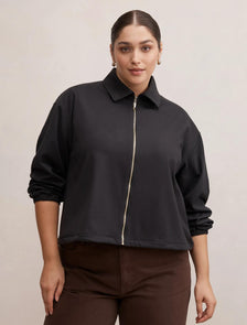 Willow Curve Drawcord Jacket Black