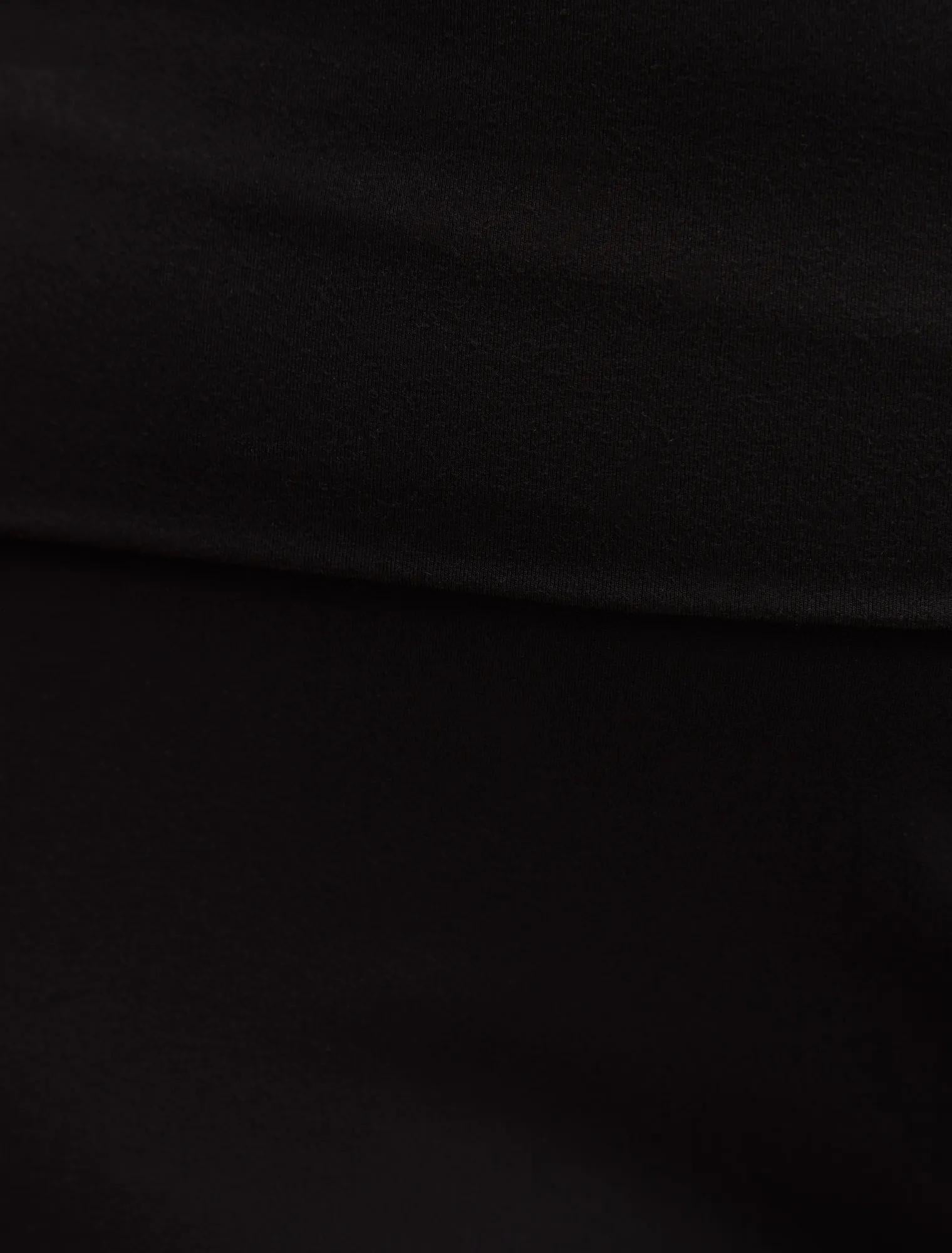 Wren Curve Fold Waist Wide Leg Pants Black