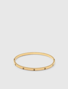 Helena Waterproof Stone Hinge Bangle Gold Plated_mannequin