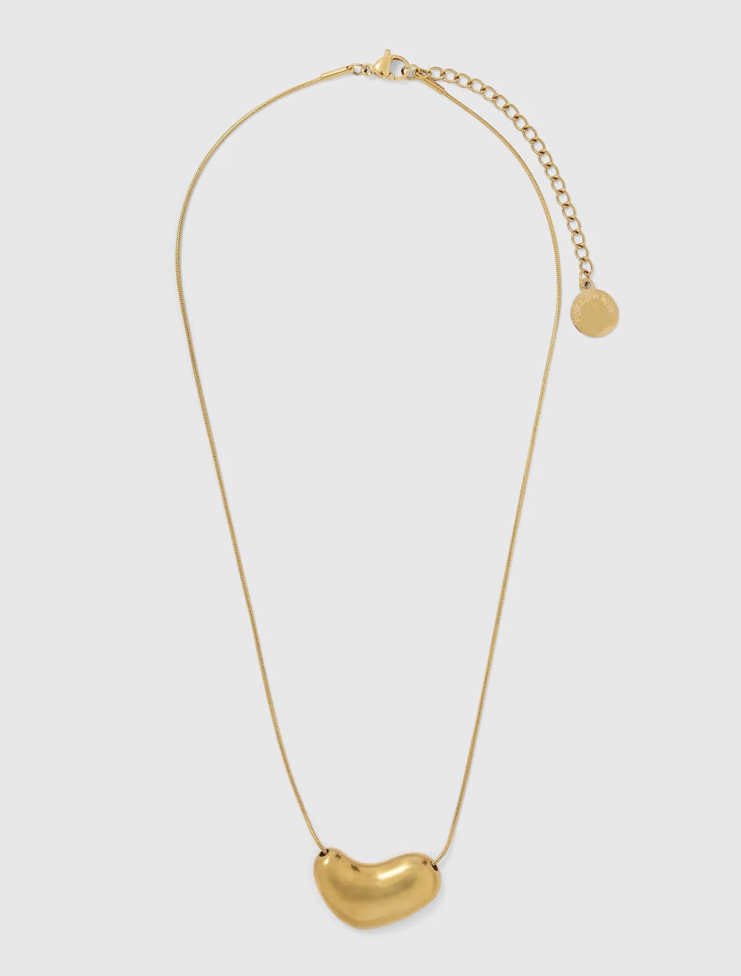Byron Waterproof Bean Necklace Gold Plated_mannequin