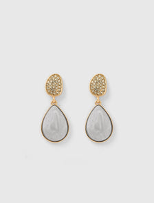Rosemary Stone Earrings Ivory/Gold_mannequin