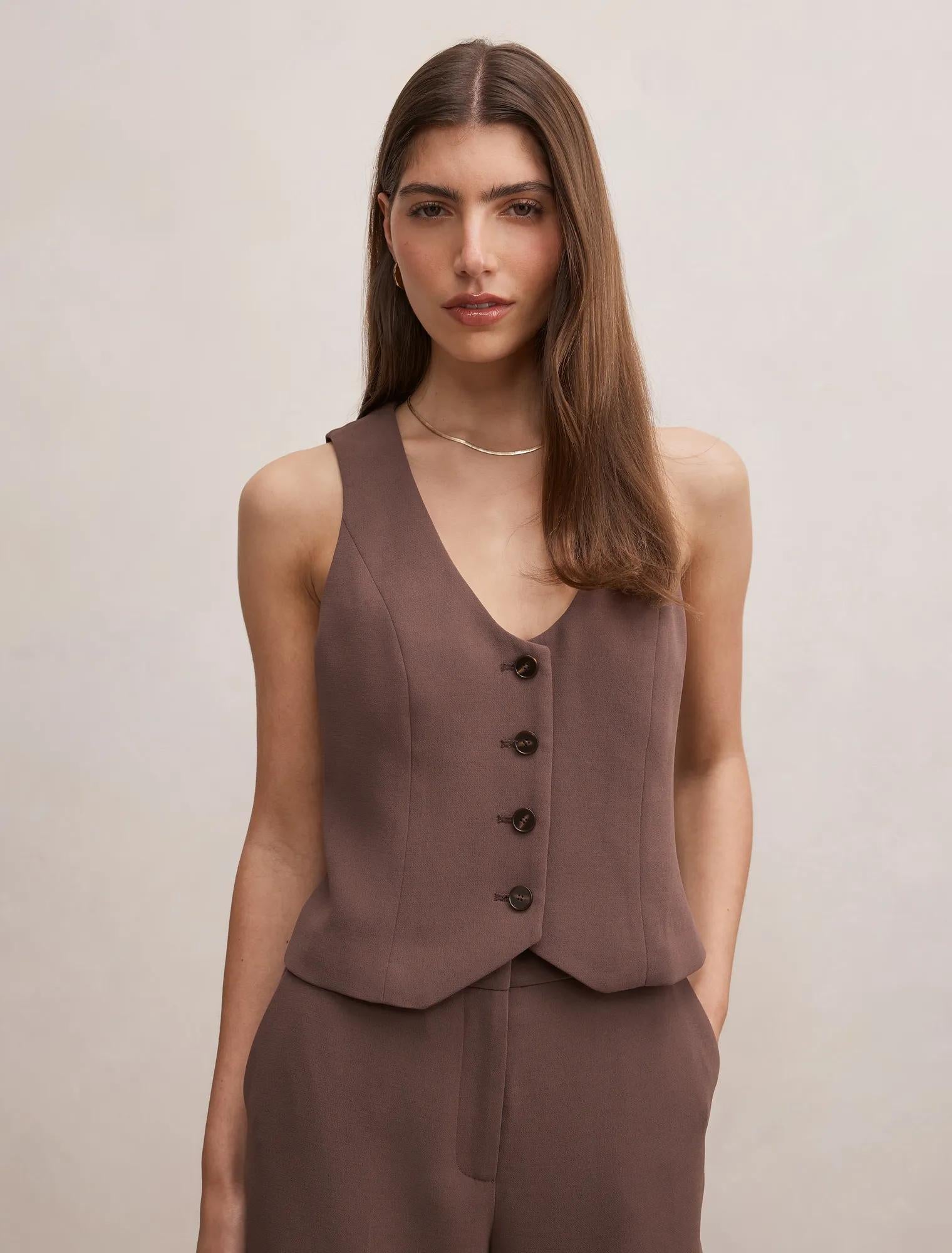 Paloma Waistcoat Choc Martini Suit