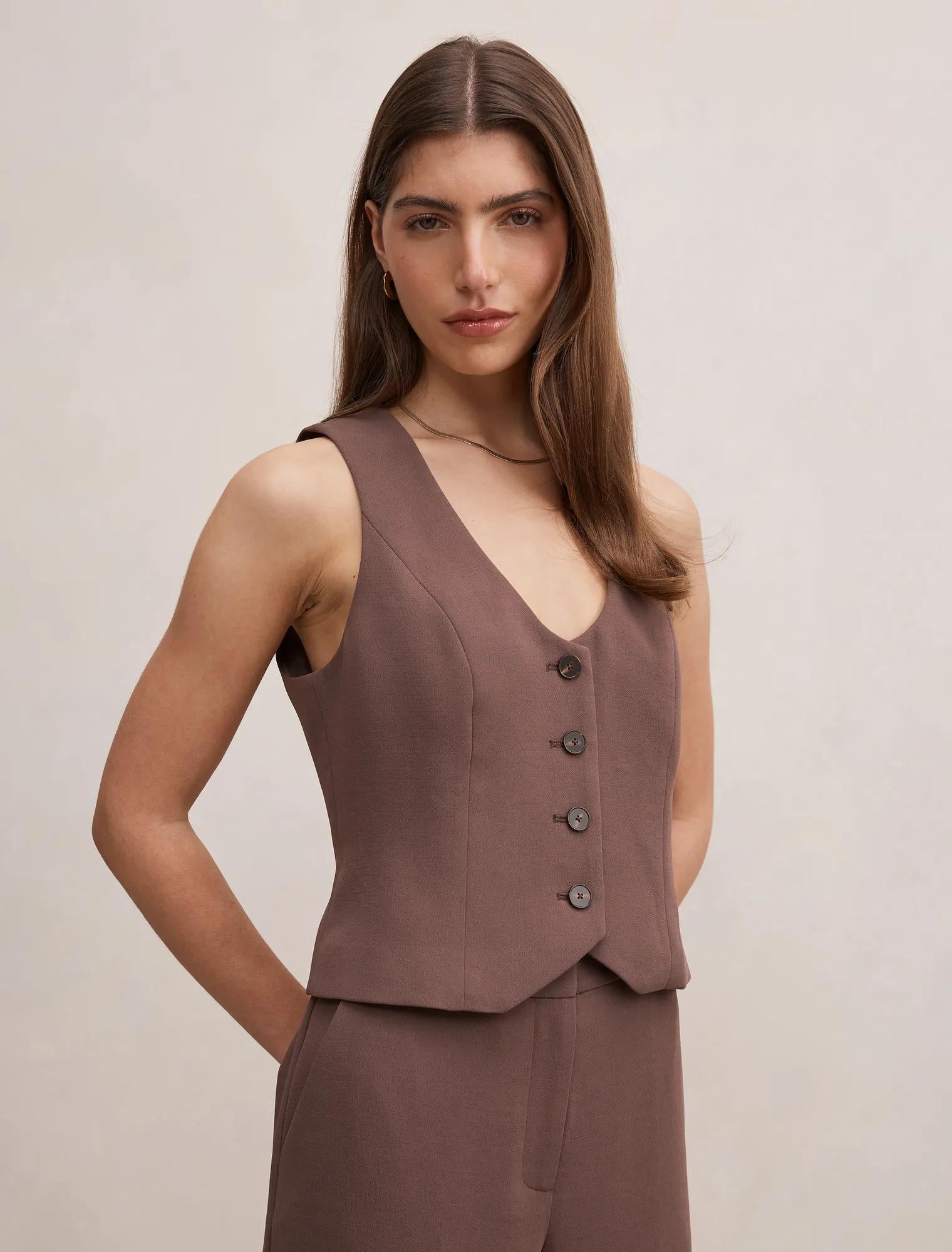 Paloma Waistcoat Choc Martini Suit