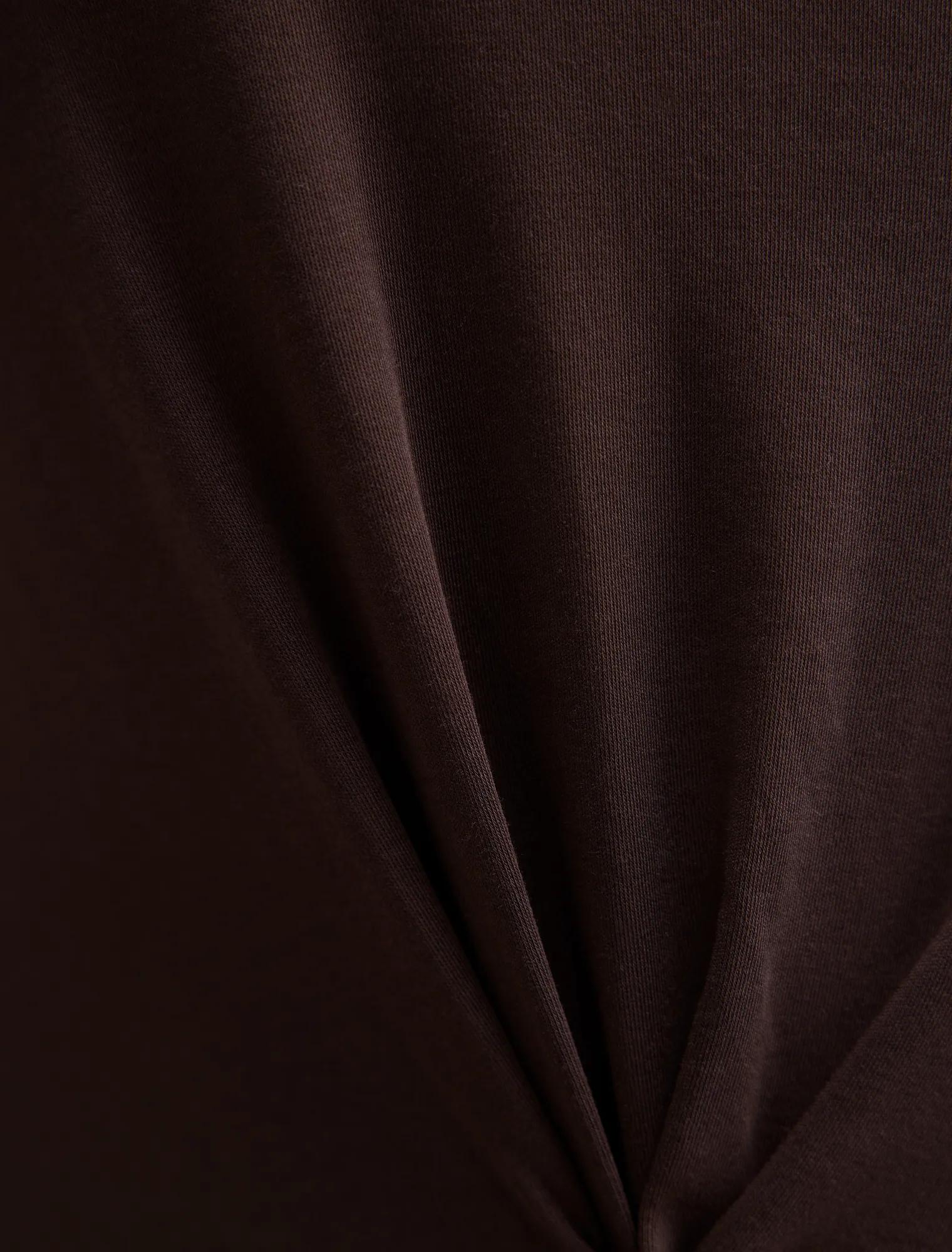 Lani Curve Hardware Detail Tee Dark Chocolate