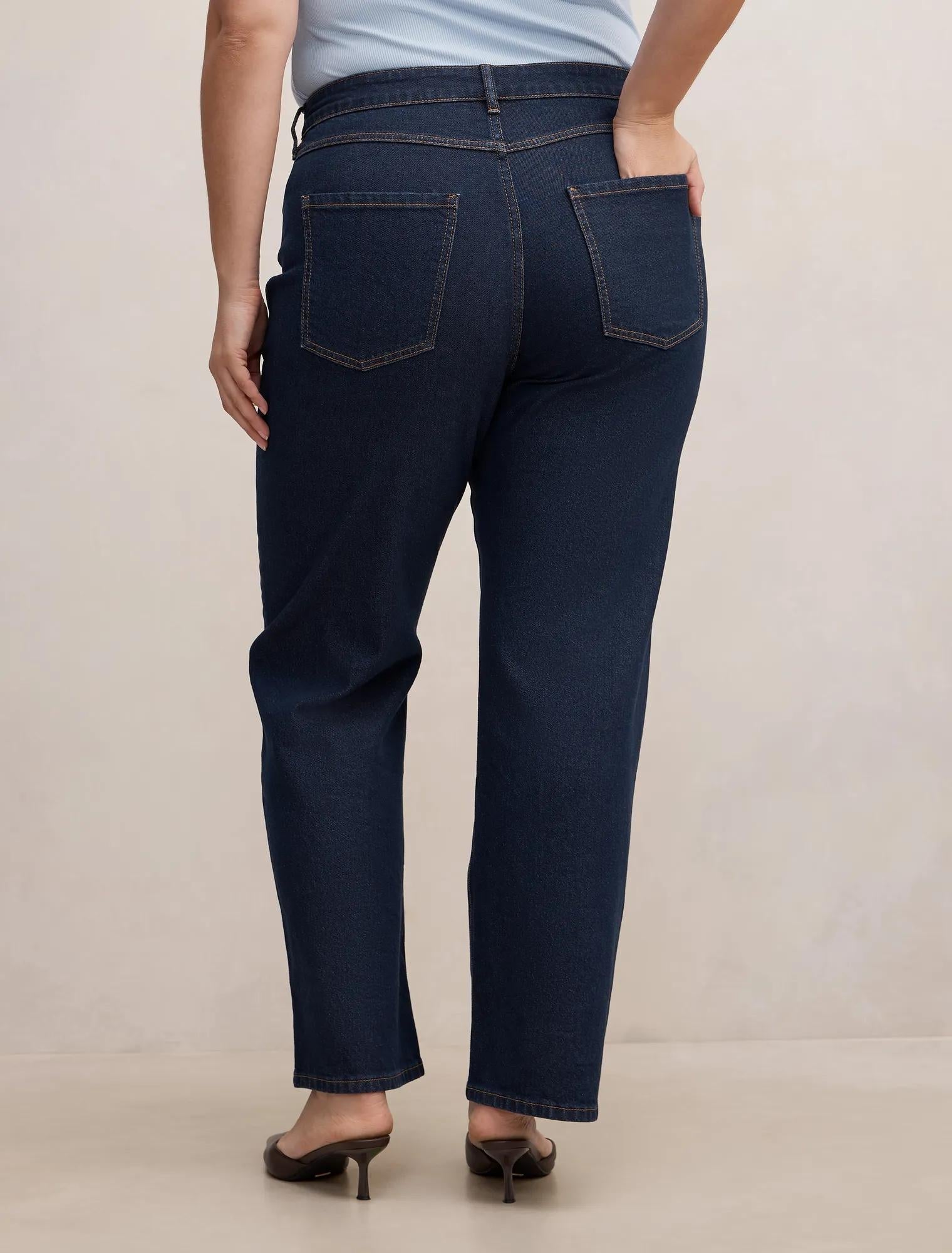 Anna Curve Straight Leg Jeans Dark Wash