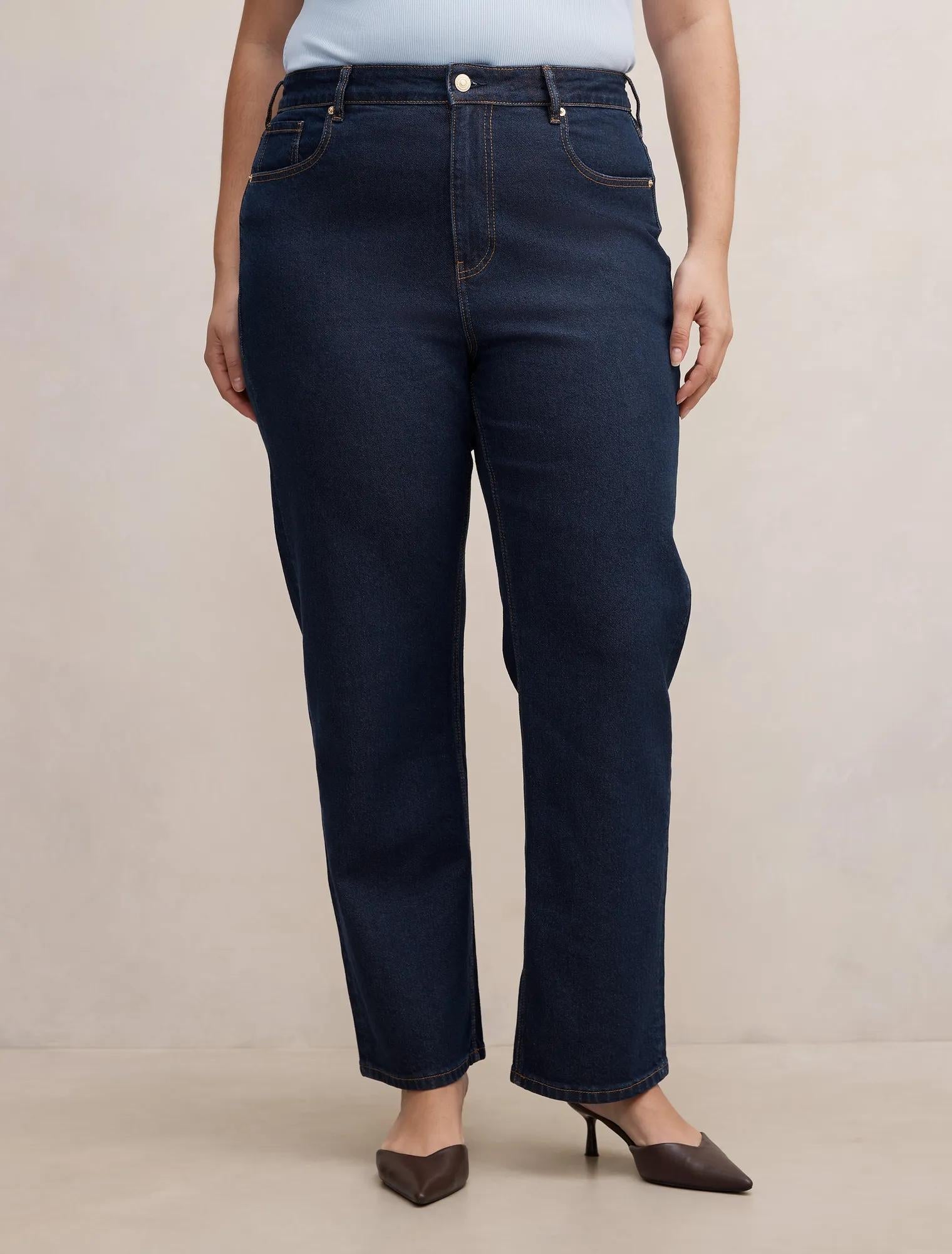 Anna Curve Straight Leg Jeans Dark Wash