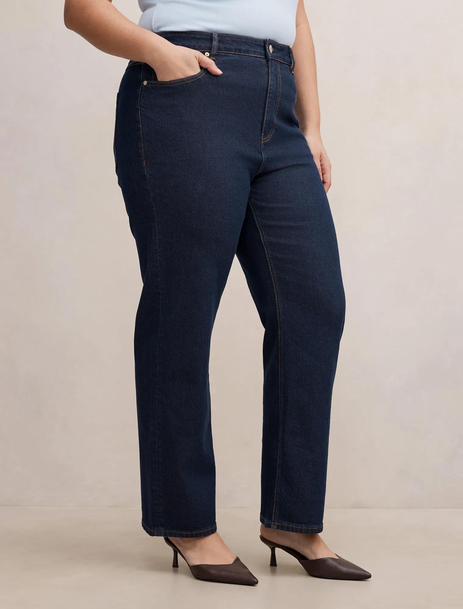 Anna Curve Straight Leg Jeans Dark Wash