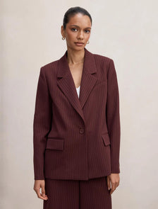 Paloma Petite Single Breasted Blazer Berry Pinstripe Suit