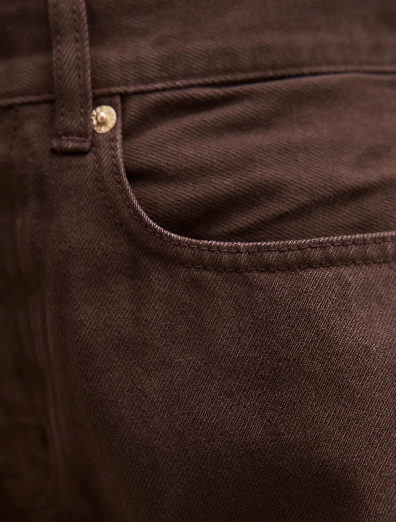Gia Petite High Rise Wide Leg Jean Chocolate