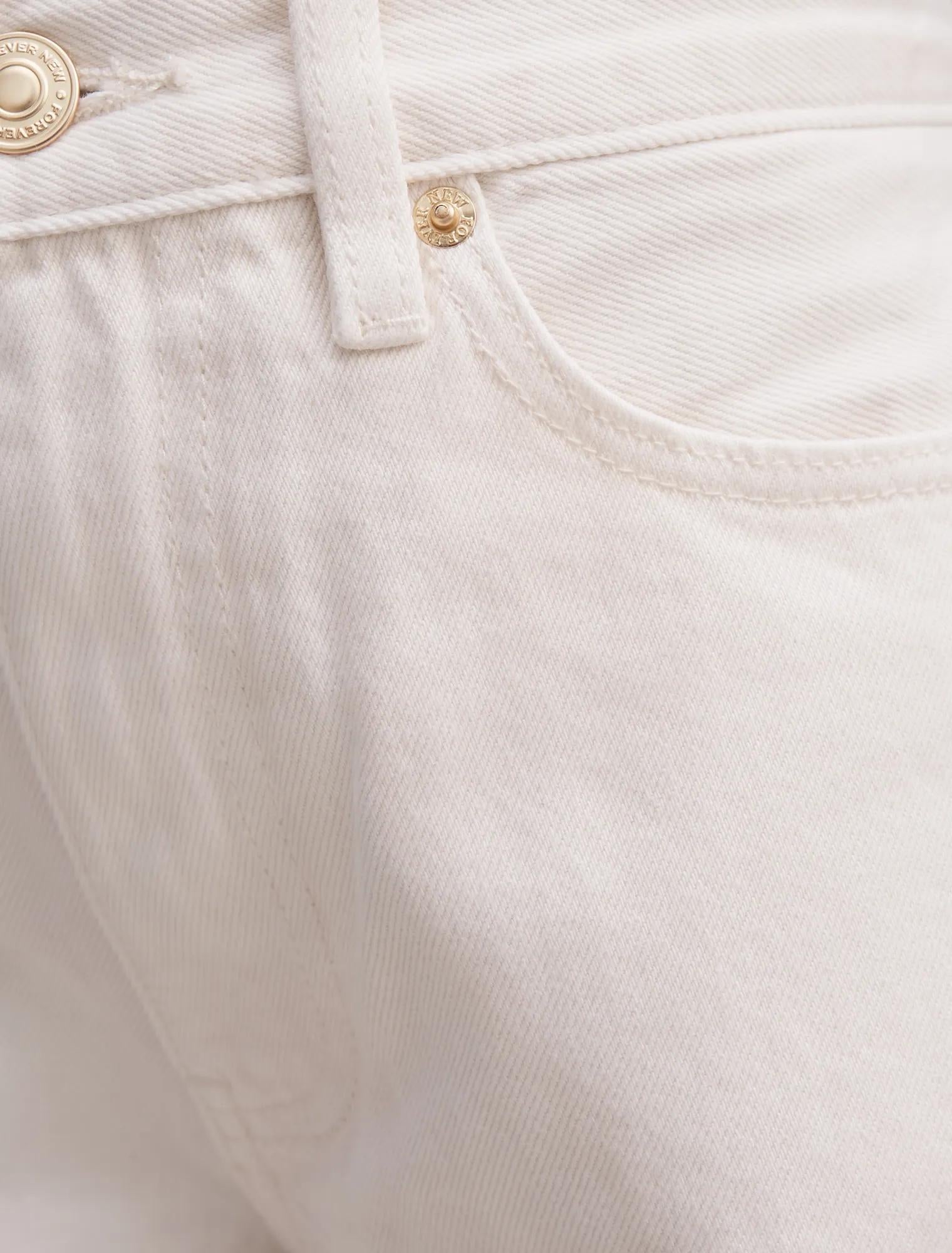 Gia Petite High Rise Wide Leg Jean Ecru